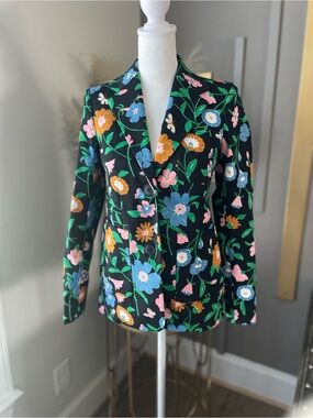 Kate Spade New York "Floral Garden" Twill Blazer.